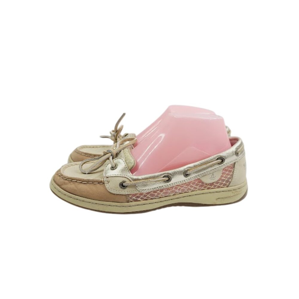 Sperry Top Spider Women's Tan Leather Slip-On Classic Boat Shoes Size 8M